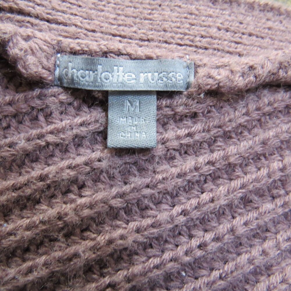 Charlotte Russe Lace-up Back Sweater V-Neck Dusty Mauve M Boho GUC - Picture 7 of 9